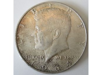 Authentic 1964P KENNEDY SILVER Half Dollar $.50, 90 Percent Silver, Philadelphia Mint, United States