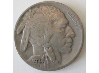 Authentic 1934P BUFFALO NICKEL $.05, PHILADELPHIA Mint, United States Type Coin