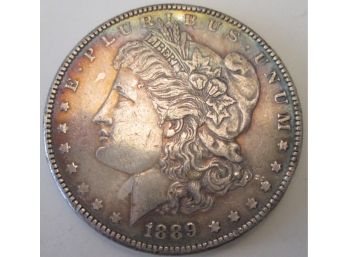 Authentic 1889P MORGAN SILVER Dollar $1.00, PHILADELPHIA Mint, 90 Percent SILVER, United States