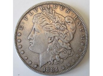 Authentic 1884P MORGAN SILVER Dollar $1.00, 90 Percent SILVER, Philadelphia Mint, United States
