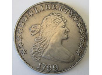 Dated 1799, Commemorative DRAPED BUST DOLLAR TRIBUTE Medal, Replica, $1 Size Made In China