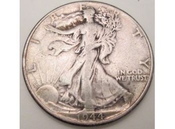 Authentic 1944P WALKING LIBERTY SILVER Half Dollar $.50, Philadelphia Mint, United States