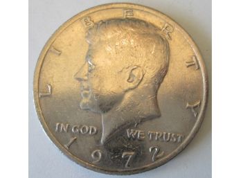 Authentic 1972P KENNEDY HALF DOLLAR $.50 Clad Composition, United States