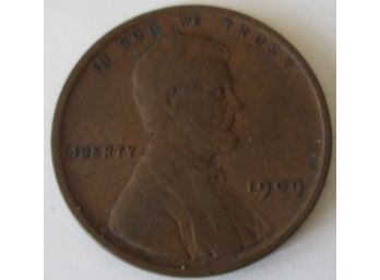 First Year Issue: Authentic 1909P NO VDB Variation, LINCOLN Cent WHEAT Penny $.01, United States