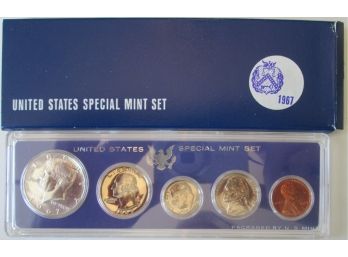 SET Of 5 COINS! Authentic 1967P SPECIAL MINT SET, Uncirculated, 40 Percent SILVER Kennedy Half, United States