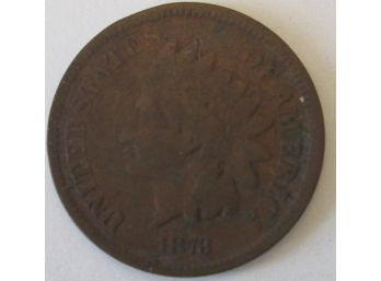 Authentic 1873P INDIAN Cent Penny COPPER $.01, Copper Content, Philadelphia Mint, United States