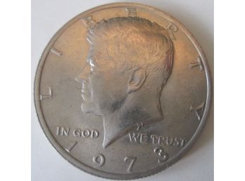 Authentic 1973P KENNEDY HALF DOLLAR $.50, Philadelphia Mint, Clad Composition, United States