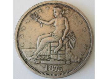 Dated 1875S, Commemorative TRADE DOLLAR TRIBUTE Medal, $1 Size, Replica Made In China