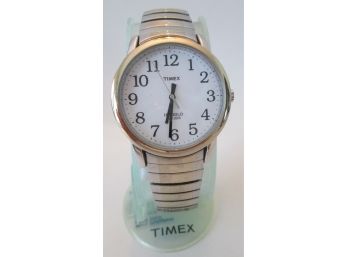 Signed TIMEX, Vintage INDIGLO WRIST WATCH, Silver Tone Base Metal Finish, Expandable Band