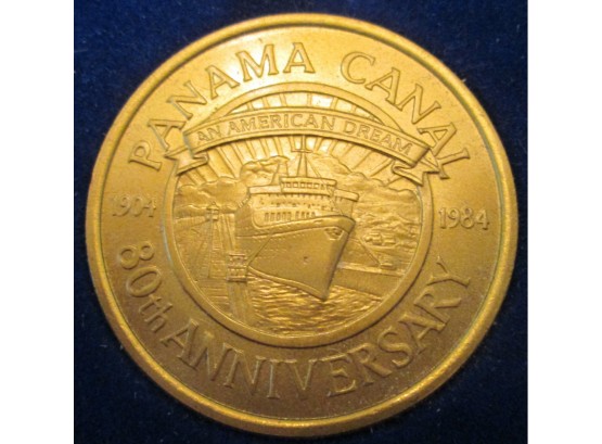 Authentic 1984 Royal Cruise Line, Commemorative PANAMA CANAL Medal, Royal Odyssey, Dollar $1 Size
