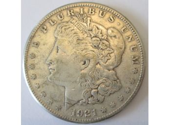 Authentic 1921S MORGAN SILVER Dollar $1.00,san Francisco Mint, 90 Percent SILVER, Discontinued United States