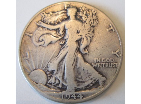Authentic 1944P WALKING LIBERTY SILVER Half Dollar $.50 United States
