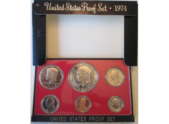SET Of 6 COINS! Authentic 1974S PROOF SET, Uncirculated, EISENHOWER $1, United States