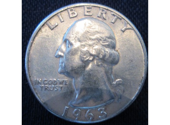 Authentic 1963P WASHINGTON SILVER QUARTER Dollar $.25 United States