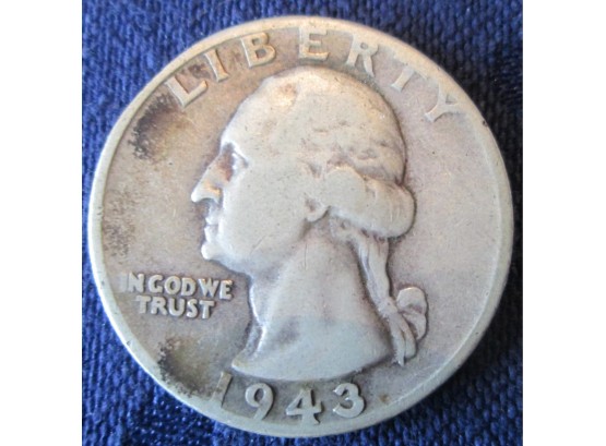 Authentic 1943D WASHINGTON SILVER QUARTER Dollar $.25 United States