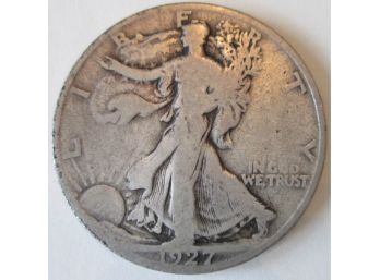 Authentic 1927S WALKING LIBERTY SILVER Half Dollar $.50 United States