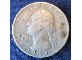 Authentic 1943S WASHINGTON SILVER QUARTER Dollar $.25 United States