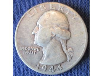 Authentic 1944P WASHINGTON SILVER QUARTER Dollar $.25 United States