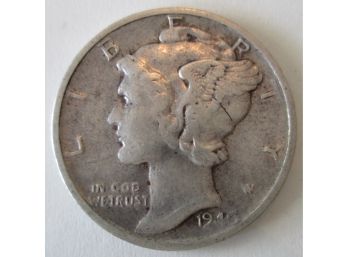 Authentic 1940S MERCURY SILVER DIME $.10 United States