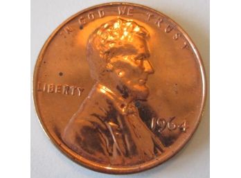 Authentic 1964P MIRROR PROOF, LINCOLN Cent MEMORIAL Penny $.01, United States