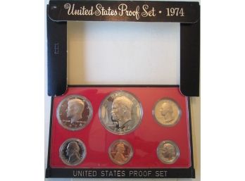 SET Of 6 COINS! Authentic 1974S PROOF SET, Uncirculated, EISENHOWER $1, United States