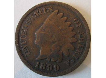 Authentic 1899P INDIAN Cent Penny $.01, United States