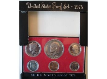 SET Of 6 COINS! Authentic 1975S MIRROR PROOF SET, Uncirculated, EISENHOWER $1, United States