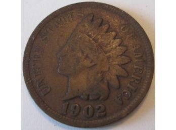 Authentic 1902P INDIAN Cent Penny $.01, United States