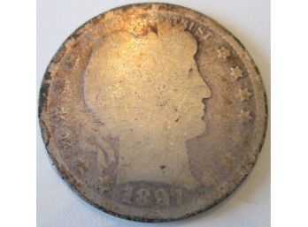 Authentic 1897P BARBER Or LIBERTY SILVER QUARTER $.25 United States
