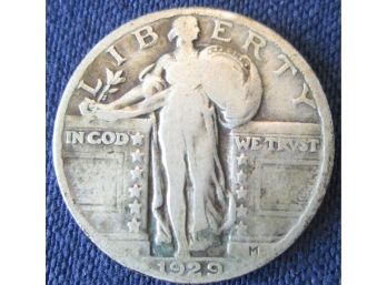Authentic 1929P STANDING LIBERTY SILVER QUARTER Dollar $.25 United States