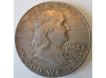 Authentic 1952D FRANKLIN SILVER Half Dollar $.50 United States