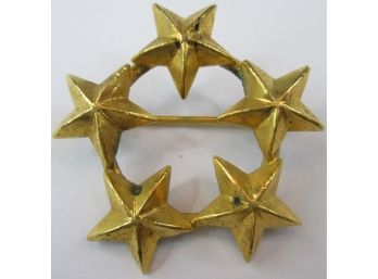 Vintage BROOCH PIN, Cluster Of Stars, Brushed GOLD Tone Base Metal