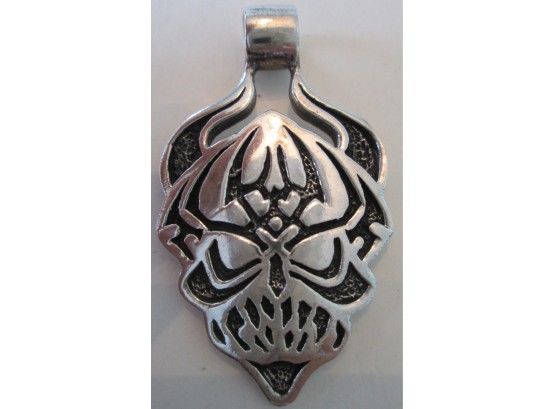 Vintage Carved SKULL PENDANT,STERLING .925 Silver,  Ready For Your Chain