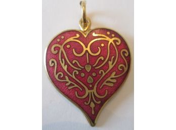 Signed METROPOLITAN MUSEUM Of ART, Vintage FILIGREE HEART PENDANT Circa 1985, Ready For Your Chain