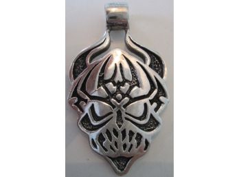 Vintage Carved SKULL PENDANT,STERLING .925 Silver,  Ready For Your Chain