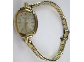 Signed BULOVA, Vintage WRIST WATCH, 10K Rolled GOLD Filled, Bracelet Band