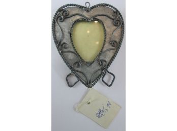 Contemporary TURKART Frame, MINI HEART Shape, Galvanized Base Metal, Roped Detail