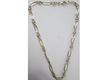 Vintage LINK CHAIN Necklace, Approximately 16' Length, STERLING .925 SILVER, Made In ITALY, Mechanical Clasp