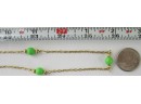 Vintage Chain NECKLACE, Lightweight NEON GREEN Beads, Approximately 52' Length, Functional Clasp Closure