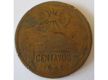 Authentic 1946 Coin, 20 Centavos, MEXICO Issue, Copper Nickel Content