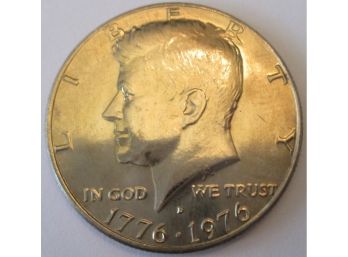 Authentic 1976D KENNEDY HALF DOLLAR $.50, DENVER Mint, Clad Content, Bicentennial Issue, United States