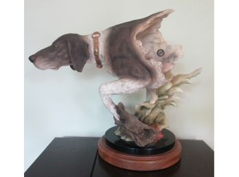 Signed MILL CREEK STUDIOS, Vintage 'on Point', Limited Edition 327/1200 DOG Figurine Sculpture