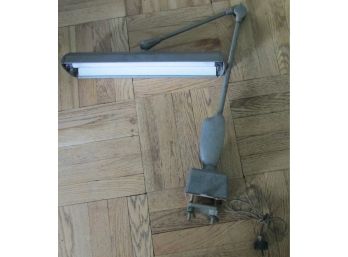 Vintage Metal DESK LAMP, FLUORESCENT Bulb, Good Working Condition
