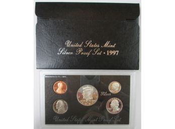 SET Of 5 COINS! Authentic 1997S SILVER Proof Set, Uncirculated, JOHN KENNEDY $.50, United States