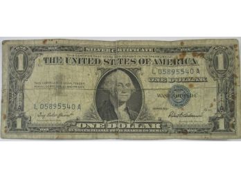 Authentic 1957 Series, $1 SILVER CERTIFICATE, Robert Anderson, Blue Seal, Discontinued Style, United States
