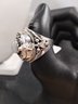 Sterling Silver Overlay Poison Ring Size 7 Moon Stone
