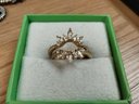DK Gold Over 925 And White Sapphire 2pc Engagement Set Size 7