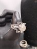 Sterling Silver Overlay Poison Ring W /moonstone (?) Size 7