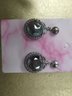 Sterling Silver And Hematite Screw Back Earrings