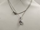 Sterling Silver And CZ Necklace W28' Chain